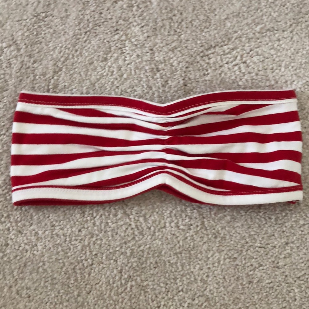 Red and White Striped Bandeau
